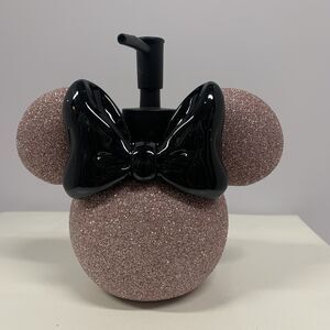 Disney Minnie Mouse Holiday Pink Glitter Rare  Soap/Lotion Dispenser Sty JF05737